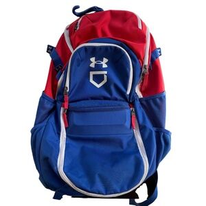 Under Armour Backpack | Baseball Bag | Blue Red | Large Sports Gym School Bag